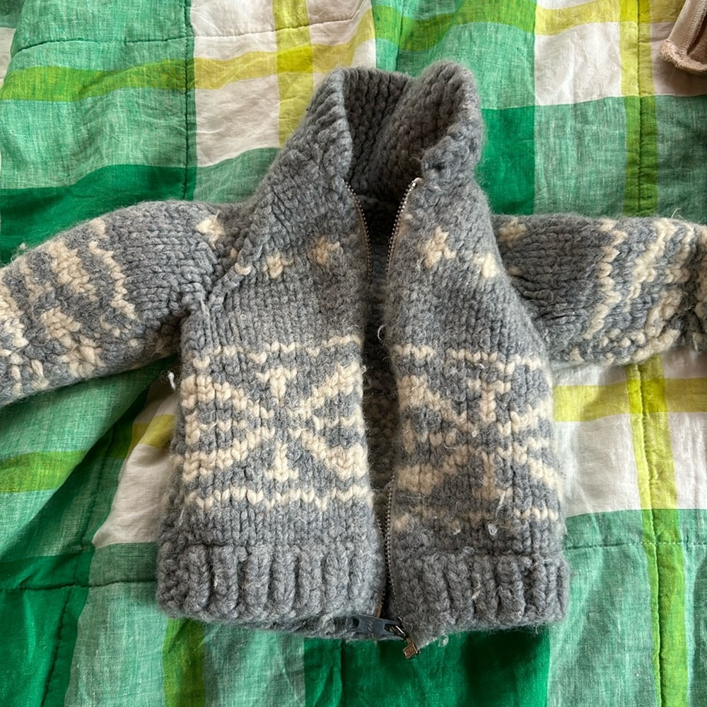 Handmade wool infant coat
